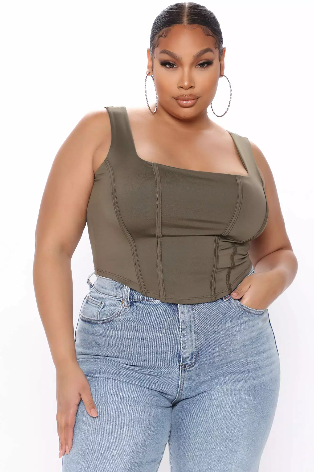 Fashion Nova Won't Take The Blame Crop Top - Olive 11 Fashion Nova Won't Take The Blame Crop Top - Olive - Image 9