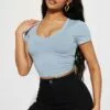Fashion Nova Carly V Neck Crop Tee - Light Blue -Fashion Nova Sales 01 24 23Studio5 RT BD 14 01 08 26 RT63221 LightBlue P 1244 JB