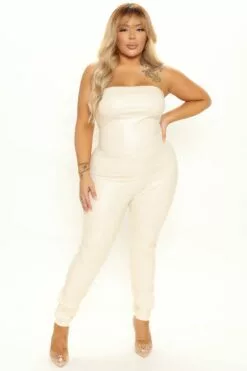 Fashion Nova Buenos Aires PU Jumpsuit - Nude -Fashion Nova Sales 01 25 22Studio2 KJ AC10 34 38 9 NS7053N Nude P 5145 PLUS PB