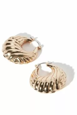 Fashion Nova You Better Come Hoop Earrings - Gold -Fashion Nova Sales 01 25 23Studio7 RT 11 30 49 60 76777E Gold 0028 ES