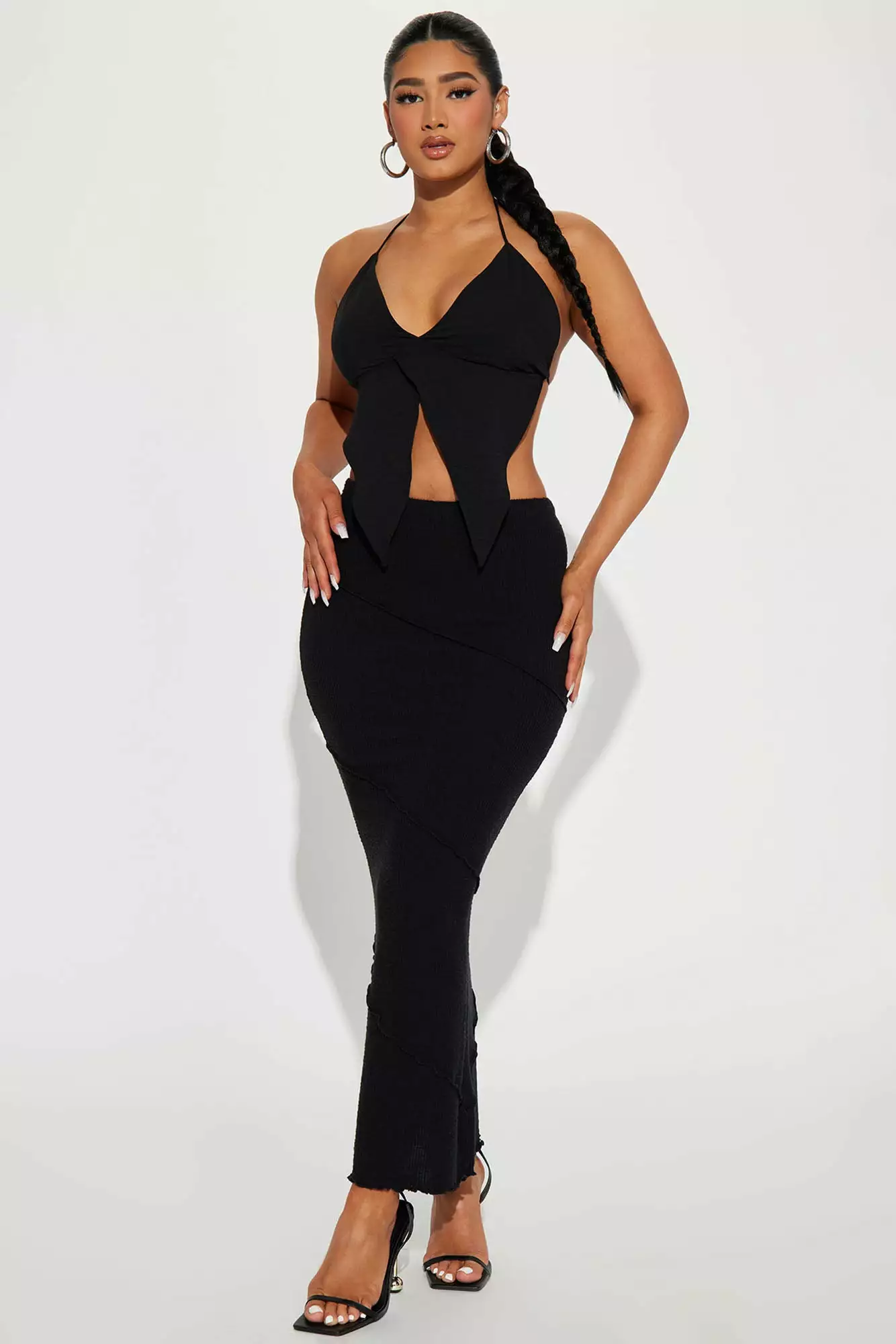 Fashion Nova Flirt Alert Ribbed Maxi Skirt - Black 3 Fashion Nova Flirt Alert Ribbed Maxi Skirt - Black