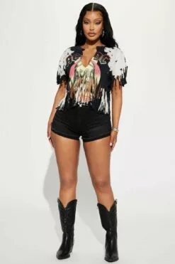 Fashion Nova Here To Stay Stretch Ripped Denim Shorts - Black