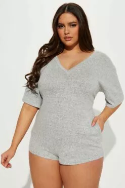 Fashion Nova Casual Encounters Romper - Heather Grey -Fashion Nova Sales 02 08 23Studio4 TH DJ 15 21 23 69 AP9268 HeatherGrey 12075 PLUS WG