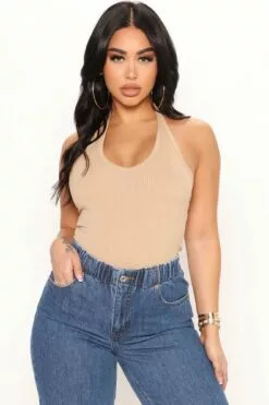 Fashion Nova The New You Halter Top - Khaki