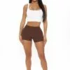 Fashion Nova Plain Jane Mini Shorts - Chocolate -Fashion Nova Sales 02 10 21Studio3 MS OD 15 00 33 70 RB4012 Chocolate 0984 NT