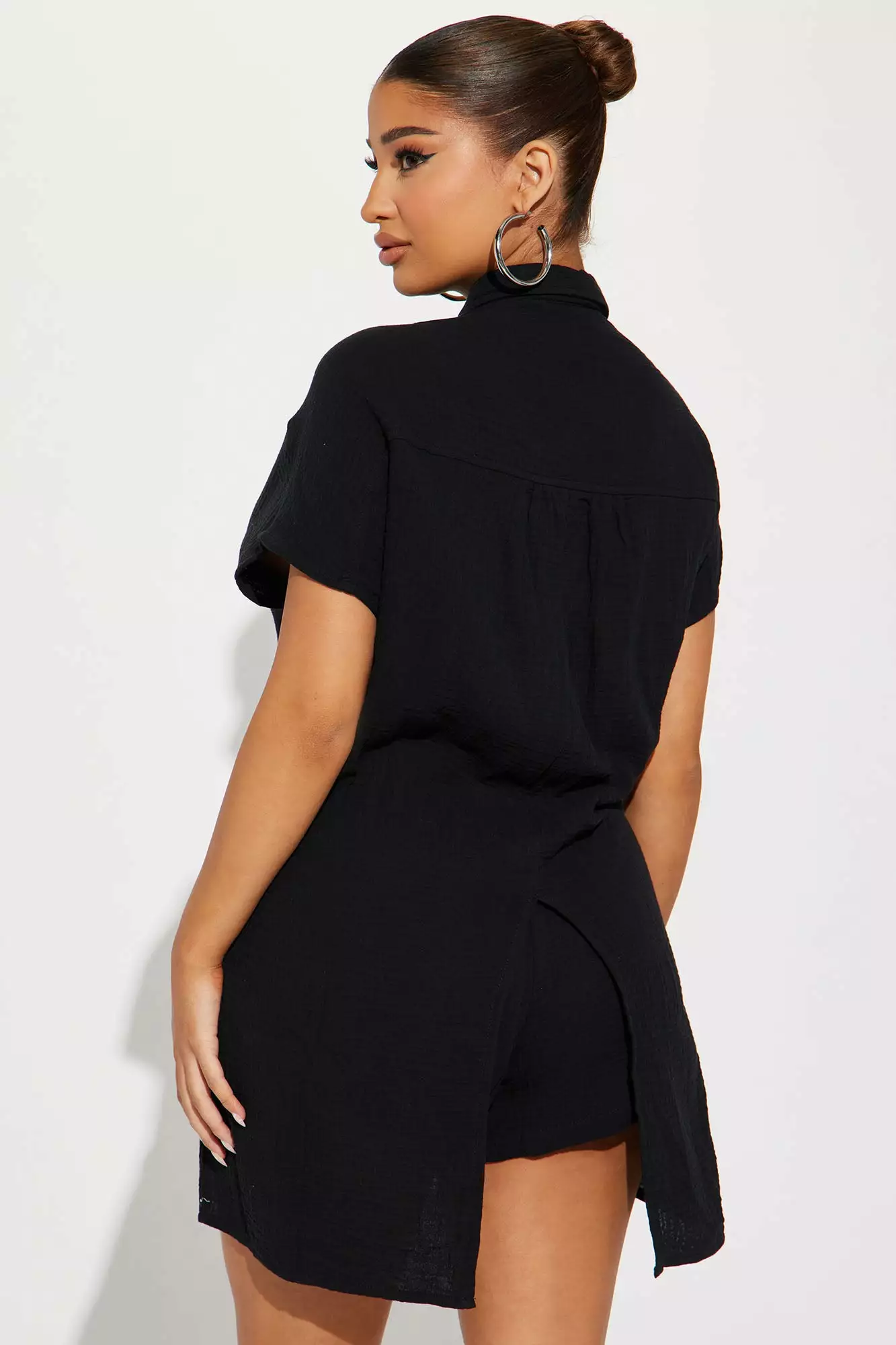 Fashion Nova For The Weekend Short Set - Black 5 Fashion Nova For The Weekend Short Set - Black - Image 3