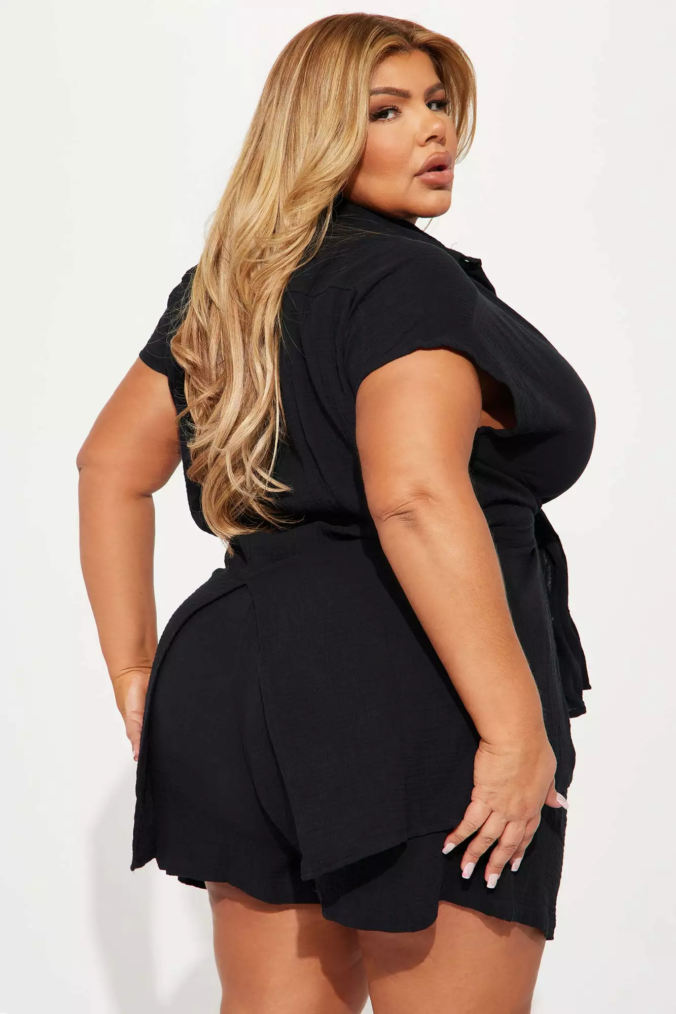 Fashion Nova For The Weekend Short Set - Black 8 Fashion Nova For The Weekend Short Set - Black - Image 6