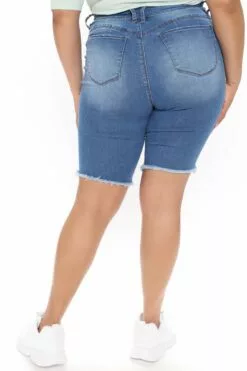 Fashion Nova Corinna Booty Lifting Denim Bermudas - Medium Blue Wash -Fashion Nova Sales 02 15 21Studio4 MS T 11 38 34 29 M104768 MediumBlueWash 23660 PLUS EH