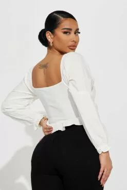 Fashion Nova Sunday Morning Routine Blouse Top - White -Fashion Nova Sales 02 15 23Studio6 BL RD 10 43 05 15 BT02752 White 7762 DQ