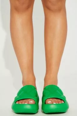 Fashion Nova Laid Back Slides - Green -Fashion Nova Sales 02 16 23Studio6 KJ 14 14 25 53 CUSHIONFORPUSHING Green P 8857 JB