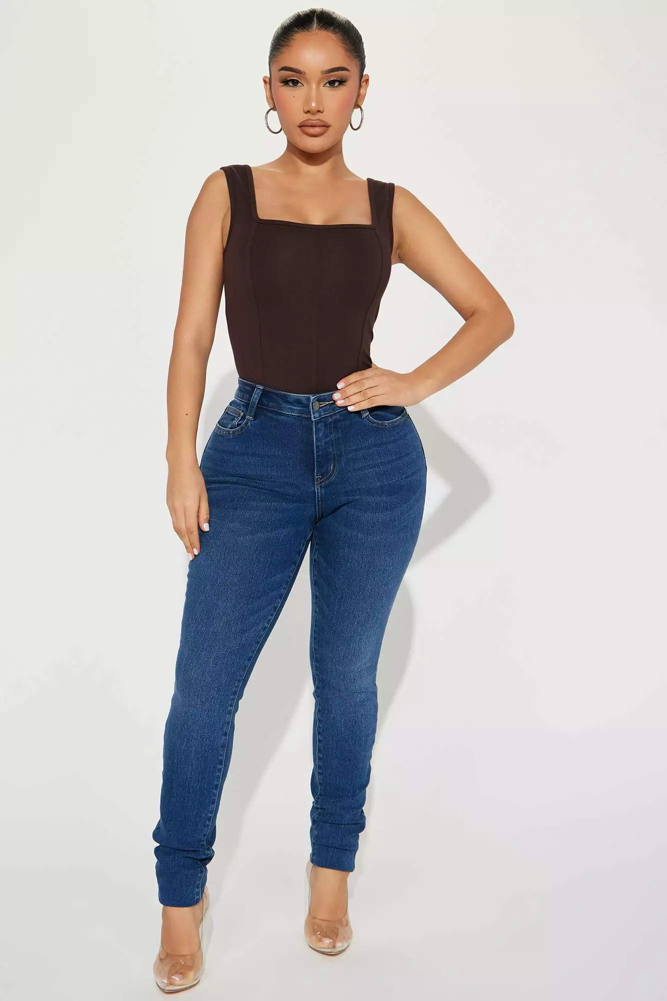 Fashion Nova Jet Lagged Mid Rise Stretch Skinny Jeans - Dark Wash 3 Fashion Nova Jet Lagged Mid Rise Stretch Skinny Jeans - Dark Wash