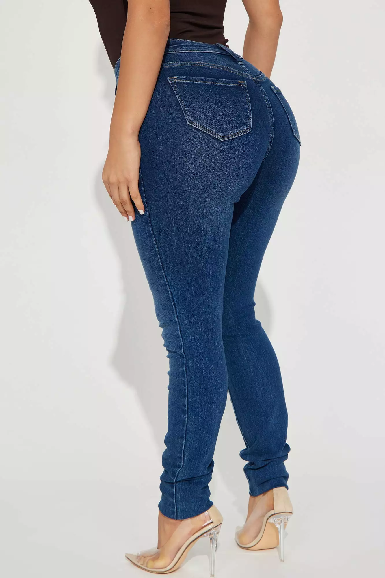 Fashion Nova Jet Lagged Mid Rise Stretch Skinny Jeans - Dark Wash 5 Fashion Nova Jet Lagged Mid Rise Stretch Skinny Jeans - Dark Wash - Image 3