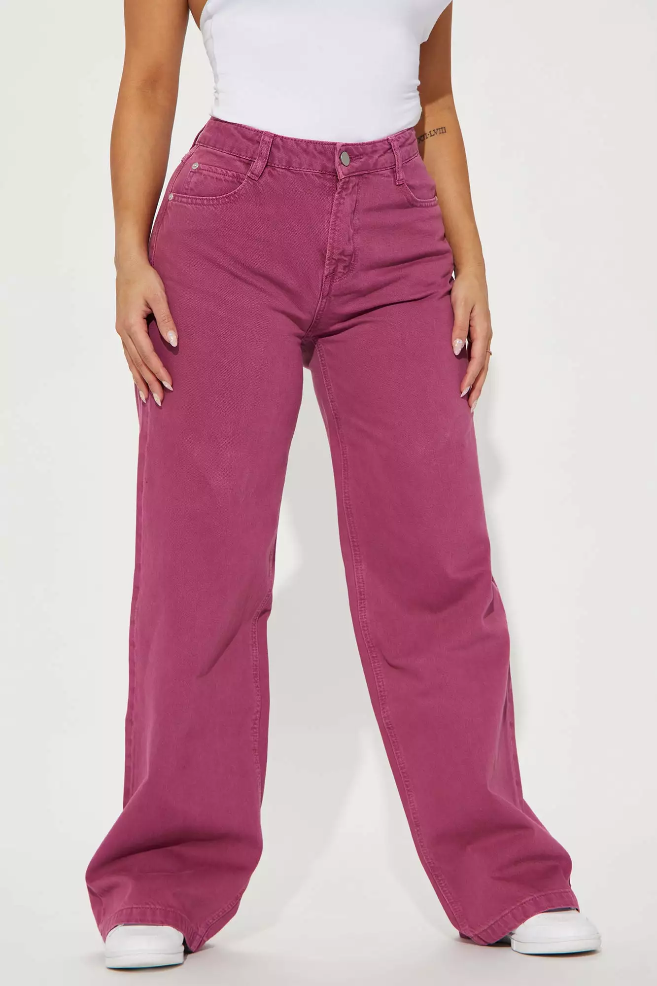 Fashion Nova Tell Me More Non Stretch Wide Leg Jean - Purple 4 Fashion Nova Tell Me More Non Stretch Wide Leg Jean - Purple - Image 2