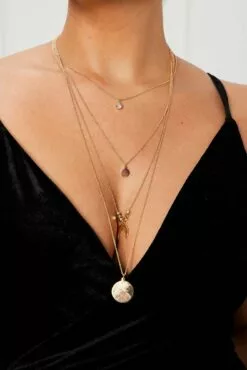 Fashion Nova Your Lucky Charm Necklace And Earring Set - Gold