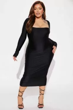 Fashion Nova Resist Temptation Midi Dress - Black -Fashion Nova Sales 02 18 23Studio4 KP IM 14 47 32 66 D8809 Black 18790 PLUS ES