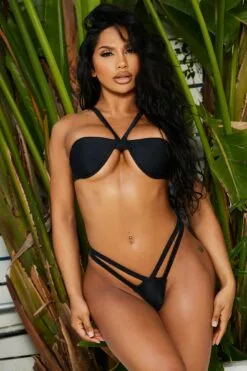 Fashion Nova Island Gal 2 Piece Bikini - Black