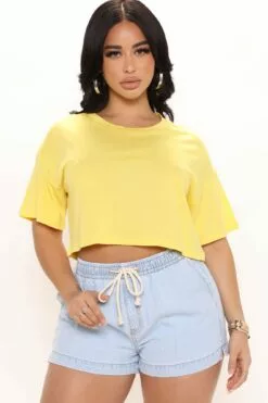 Fashion Nova Kourtney Crop Top - Yellow