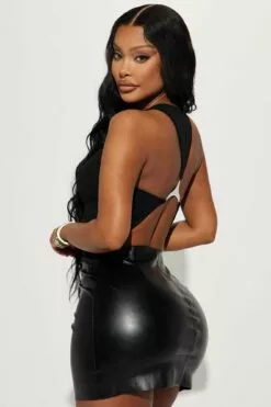 Fashion Nova Cutting Edge Racerback Top - Black