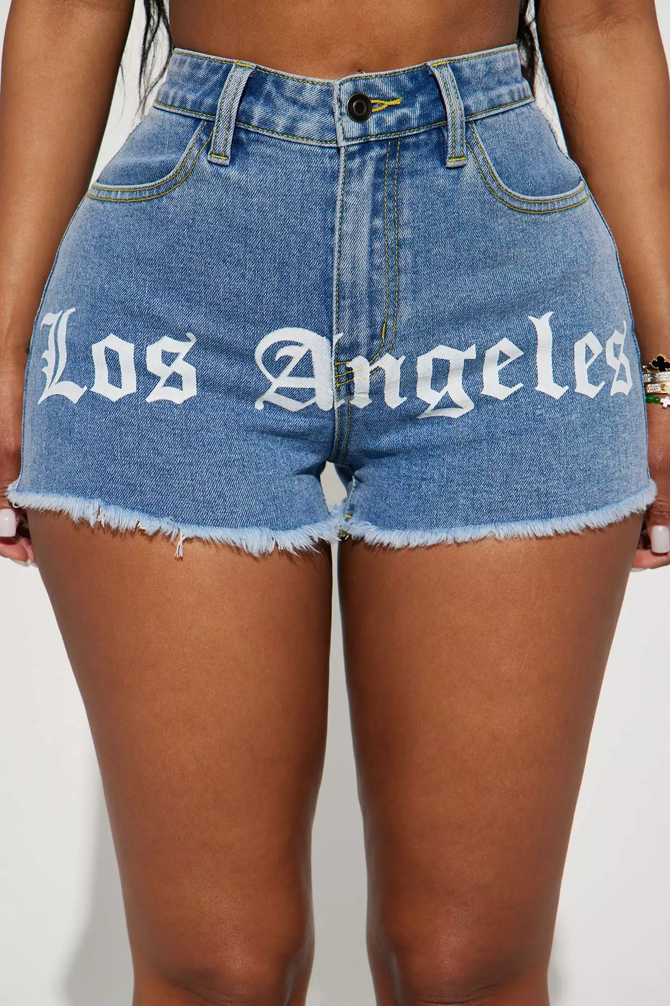 Fashion Nova City Of Angels Stretch Denim Cut Off Shorts - Medium Blue Wash 5 Fashion Nova City Of Angels Stretch Denim Cut Off Shorts - Medium Blue Wash - Image 3