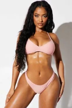 Fashion Nova Champagne In Cape Cod 2 Piece Bikini - Rose