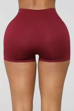 Fashion Nova Uncomplicated Seamless Shorts - Wine -Fashion Nova Sales 02 26 19 Studio 1 OD 12 07 39 SP61269 Wine 19 KS