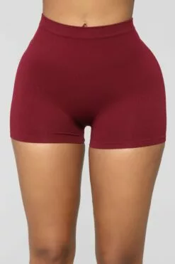 Fashion Nova Uncomplicated Seamless Shorts - Wine -Fashion Nova Sales 02 26 19 Studio 1 OD 12 07 39 SP61269 Wine 24 KS