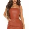 Fashion Nova You're The One Faux Leather Mini Dress - Rust -Fashion Nova Sales 02 26 21Studio2 SN SD 13 37 27 25 D7258 Rust P 15518 NT