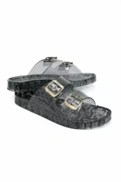 Fashion Nova Jelly Rockin Slide - Black -Fashion Nova Sales 02 28 18 AMAR 01 BLACK 1228