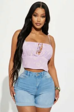 Fashion Nova Nielle Floral Top - Lavender/combo