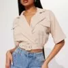 Fashion Nova Always On Top Of It Top - Khaki