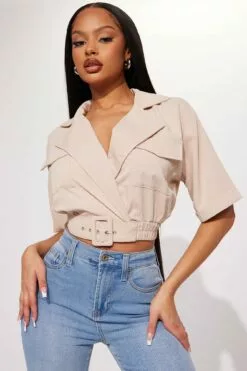 Fashion Nova Always On Top Of It Top - Khaki