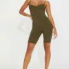Fashion Nova Andrea Mineral Wash Rib Romper - Olive -Fashion Nova Sales 03 02 23Studio1 TH B 09 23 31 4 MXR4106FN Olive P 4061 EH