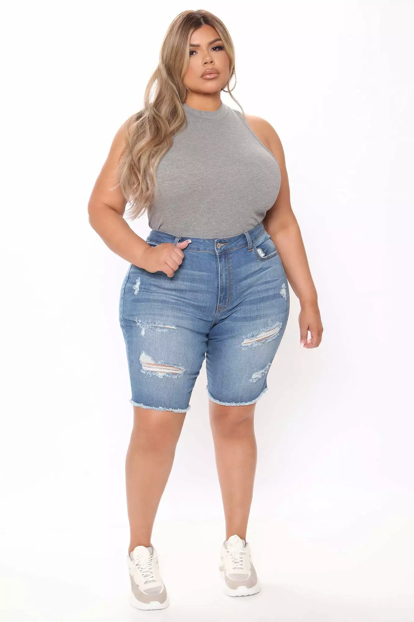 Fashion Nova Mel Sleeveless Mock Neck Bodysuit - Heather Grey 8 Fashion Nova Mel Sleeveless Mock Neck Bodysuit - Heather Grey - Image 6