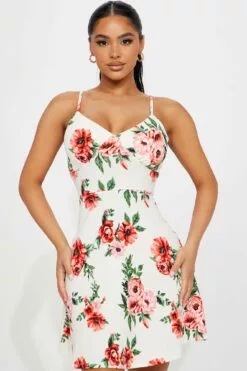 Fashion Nova Sera Mini Dress - Cream/combo