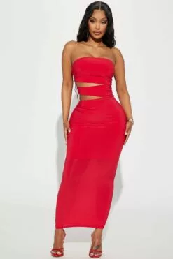 Fashion Nova Merida Maxi Dress - Red