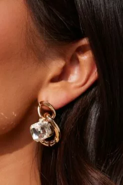 Fashion Nova Boss Babe Earrings - Clear