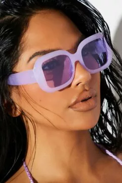 Fashion Nova Are You Happy Now Sunglasses - Purple