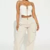 Fashion Nova West Coast Cargo Pant - Ivory