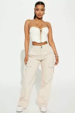 Fashion Nova West Coast Cargo Pant - Ivory