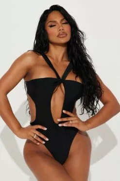 Fashion Nova Raya Cut Out 1 Piece Swimsuit - Black