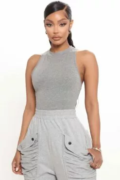 Fashion Nova Mel Sleeveless Mock Neck Bodysuit - Heather Grey 12 Fashion Nova Mel Sleeveless Mock Neck Bodysuit - Heather Grey -Fashion Nova Sales 03 11 21Studio1 RT DOM 12 41 20 15 RT63442 HeatherGrey 3763 EH