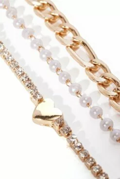 Fashion Nova Break My Heart 3 Piece Choker Set - Gold -Fashion Nova Sales 03 13 23Studio10 CB 13 24 28 27 N4627671SKNR Gold 4221 MP