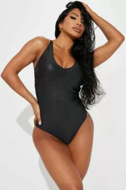 Fashion Nova Lorena 1 Piece Swimsuit - Silver