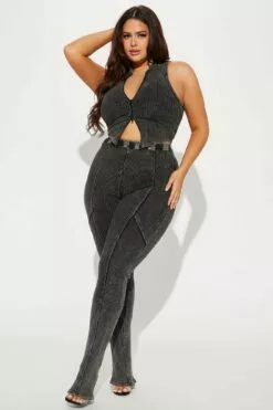 Fashion Nova New Times Ribbed Legging Set - Black -Fashion Nova Sales 03 14 23Studio4 TA CG 11 25 58 15 ELTP1008 Black 0201 PLUS DG