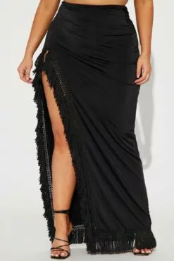 Fashion Nova Making Memories Fringe Maxi Skirt - Black 12 Fashion Nova Making Memories Fringe Maxi Skirt - Black -Fashion Nova Sales 03 14 23Studio4 TA CG 14 04 25 40 ZS2483N Black 0500 PLUS DQ