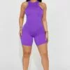 Fashion Nova Olivia Seamless Romper - Violet