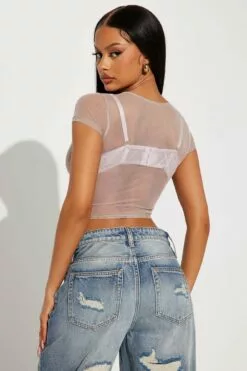 Fashion Nova Genesis Mesh Top - Taupe -Fashion Nova Sales 03 15 23Studio2 KJ RL 13 57 47 58 LT45953 Taupe P 7721 DG