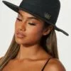 Fashion Nova Magic Crown Sun Hat - Black