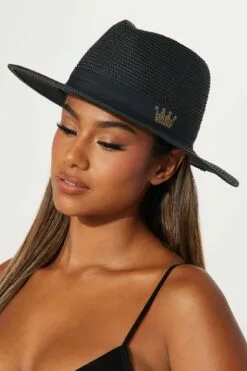 Fashion Nova Magic Crown Sun Hat - Black