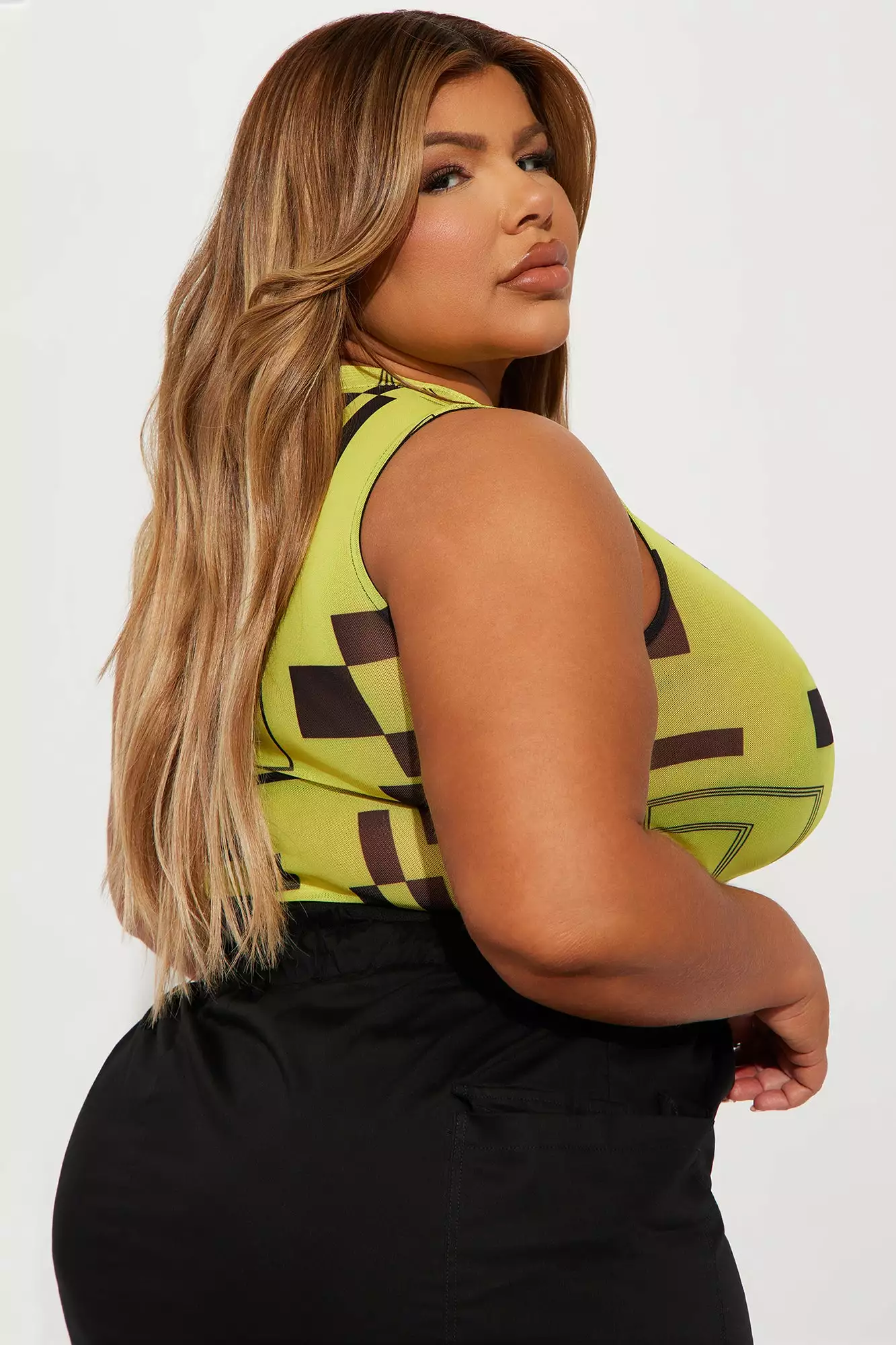 Fashion Nova Show Stoppin' Mesh Bodysuit - Yellow/combo 9 Fashion Nova Show Stoppin' Mesh Bodysuit - Yellow/combo - Image 7